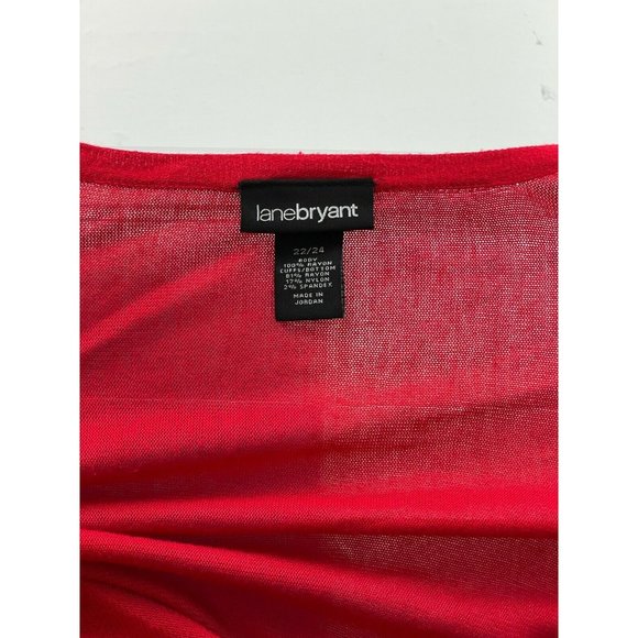 Lane Bryant Women's Size 22/24 Pullover Sweater Pink Long Sleeve Thin Gathered - Picture 2 of 4